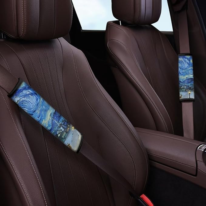 AFPANQZ Starry Sky Seat Belt Pads Cover Safety Seatbelt Shoulder Strap Covers Cushion Harness Pads for Car Bags Soft Comfortable Universal Fit for Truck Vans Sedans SUVs