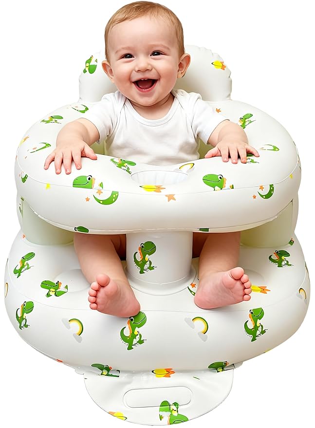 EXBEPE Thickened Inflatable Baby Seat, Sit Me Up Floor Seat for Babies 3-36 Months with Tray, Sitting Support Infant Chair, Built in Air Pump