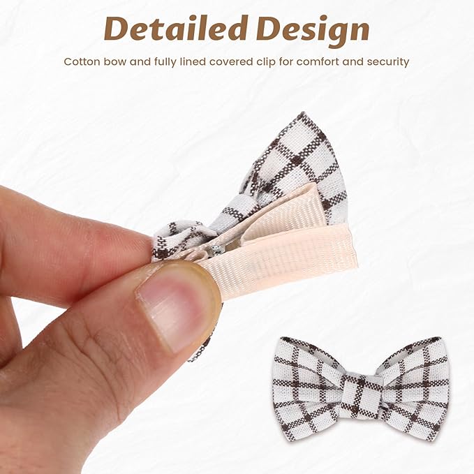 10 Pairs Bows for Baby Girls, Baby Hair Clips Set for Infant Fine Hair, Cotton Bow Hair Clips, Fully Lined Non Slip Alligator Clip without Damaging Hair, Hair Accessories for Girls, Toddler