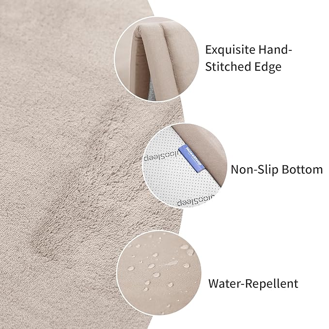 Huloo Sleep Baby Play Mat for Floor,1.3" Thick Elasti-Foam 50x50 Playpen Mat for Toddlers Infant Kids,Water-Repellent Soft Coral Velvet Tummy Time Mat,Non Slip Crawling Mat,Tatami Mat(Beige)