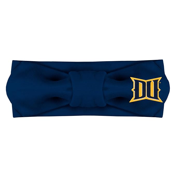 Creative Knitwear Drexel Dragons Infant Girls Navy Solid Hair Knot Headband Embroidered Logo - Size Newborn - 4T