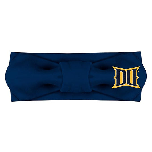 Creative Knitwear Drexel Dragons Infant Girls Navy Solid Hair Knot Headband Embroidered Logo - Size Newborn - 4T