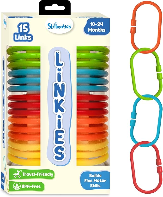 Skillmatics Connectable Learning Link Toy for Toddlers – Fun & Educational Snap-Together Toy for Babies, Fine Motor Skill, Hand-Eye Coordination & Early Learning, Gift for Ages 10–24 Months, 15 Links