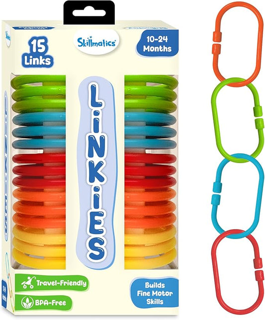 Skillmatics Connectable Learning Link Toy for Toddlers – Fun & Educational Snap-Together Toy for Babies, Fine Motor Skill, Hand-Eye Coordination & Early Learning, Gift for Ages 10–24 Months, 15 Links