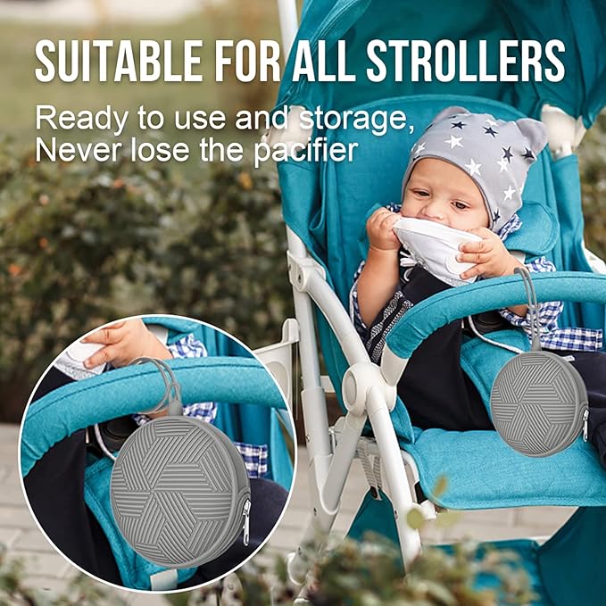 Smlpuame 3 Pack Pacifier Holder Case,Silicone Portable Pacifier Cover Pouch Bag for Diaper Bags Baby Carriage,Pacifier Storage Container Box,Easy to Clean,(Blush+Black+Grey)
