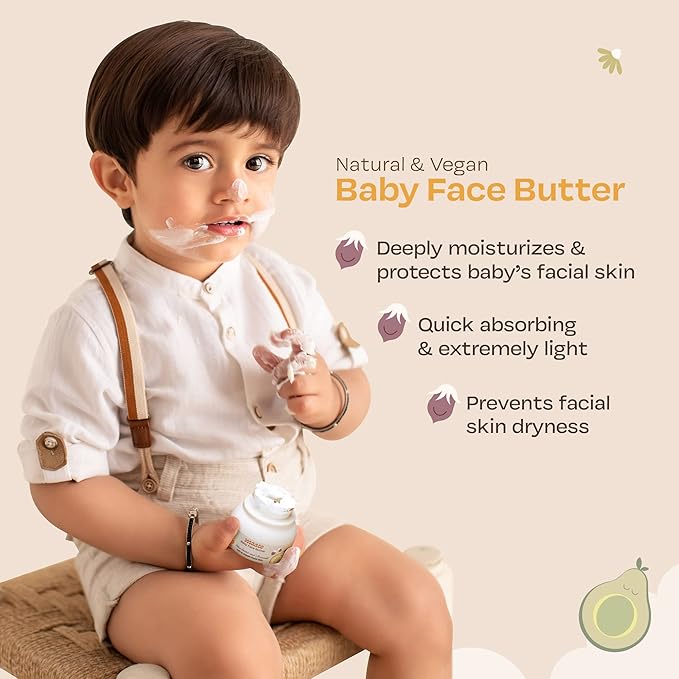 MAATE Baby Face Butter (50 gm) | Enriched with Shea Butter & Avocado | Baby Cream For Face | Baby Face Butter For Kids 0-12 years | Nourishes & Softens Skin | Quick Absorbing and Extremely Light