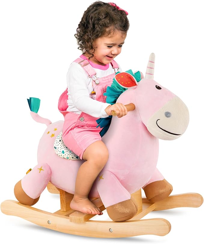 B. toys – Unicorn Rocker – Unicorn Rocking Toy – Wooden Ride – On – Classic Toys for Toddlers, Kids – 18+ Months – Rodeo Rocker – Cleo