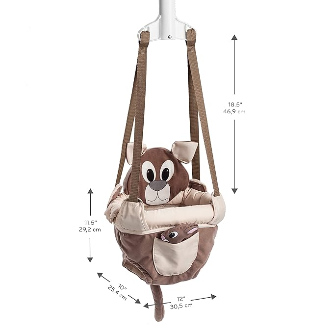 Evenflo Exersaucer Johnny Jumper Featuring Easy-to-Use Clamp Attachment for Quick and Tool-Free Set Up and Adjustable Straps to Customize The Height for Your Child, Roo