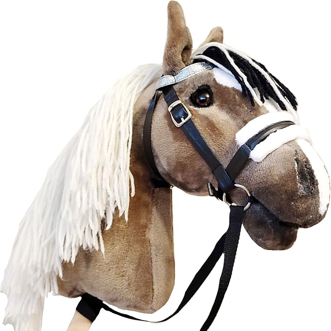 Brown Stick Hobby Horse A3 | Realistic Horse Head on Stick | Hobby Horse Whith Bridle