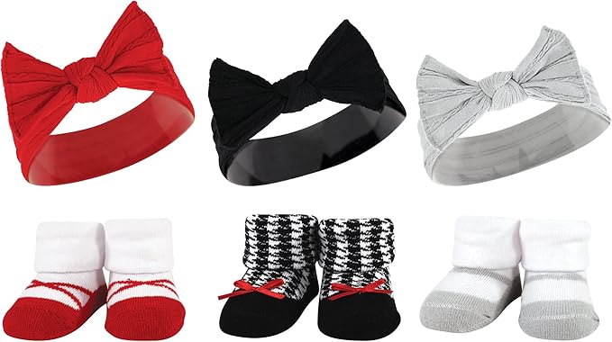 Hudson Baby Girl's Headband and Socks Giftset