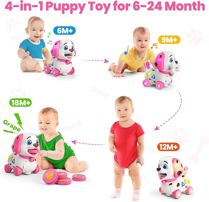 Vahome Puppy Toy for 1 Year Old Girl Gift, Musical Baby Toy 6-12-18 Month, First Birthday Gifts for 1 Year Old Girl Boy, Educational Infant Toys for 7 8 9 10-12 Month