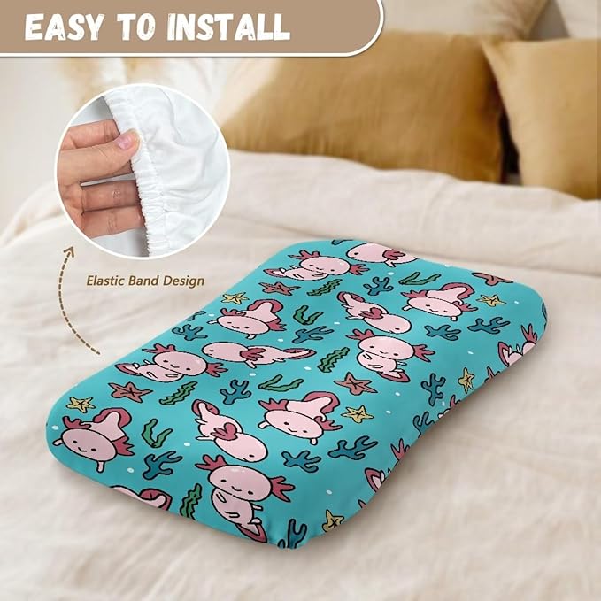 Axolotl Ocean Baby Infant Lounger Cover Girls Boys Newborn Snuggle Me Pillow Covers for 0-12 Months Comfy Covers Nest Soft Crib Mattress Sheets