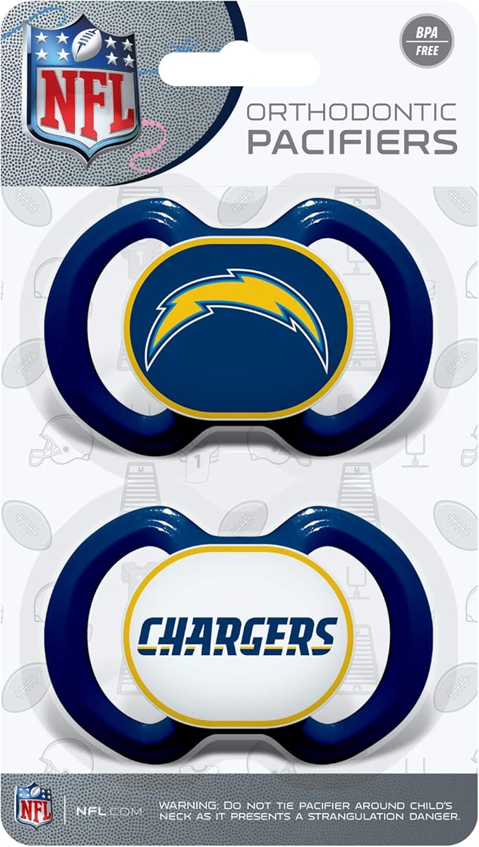 Baby Fanatic Pacifier 2-Pack - NFL Los Angeles Chargers - Officially Licensed League Gear