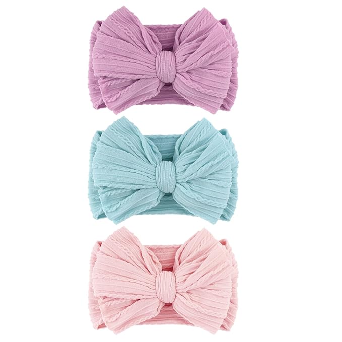 AQOKKA Baby Bows Headbands Nylon Baby Girl Headbands Soft Handmade Hairbands Toddler Hair Accessories for Girls Baby Newborn Infant Kids