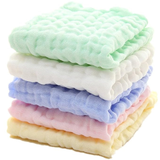 MUKIN Baby Washcloths - Natural Cotton Baby Wipes - Soft Newborn Face Towel and Washcloth for Sensitive Skin, Registry as Shower, 5 Pack 12x12 inches