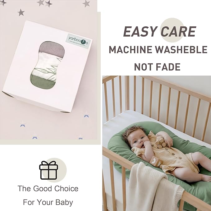 Muslin Baby Lounger Cover for Snuggle Me Lounger,3 Pack 100% Cotton Newborn Baby Lounger Pillow Covers,Soft and Breathable Baby Nest Slipcover for Boys Girls （Covers Only