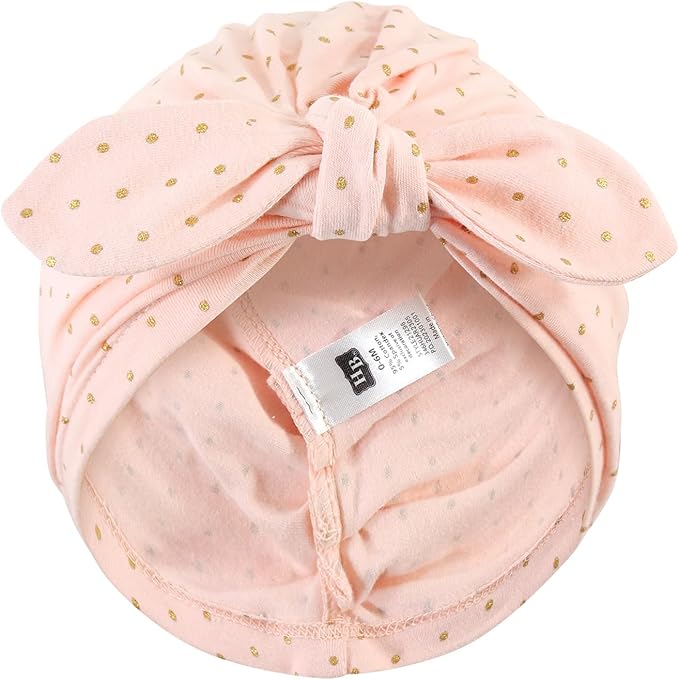Hudson Baby Infant Girls Turban Cotton Headwraps, 0-24 Months