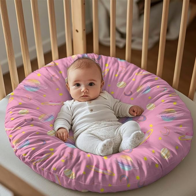 Cartoon Planets Newborn Lounger Cover Lounger Cover for Boys Girls Comfy Fit Infant Lounger for Baby, Infant Removable Slipcover Breathable and Washable