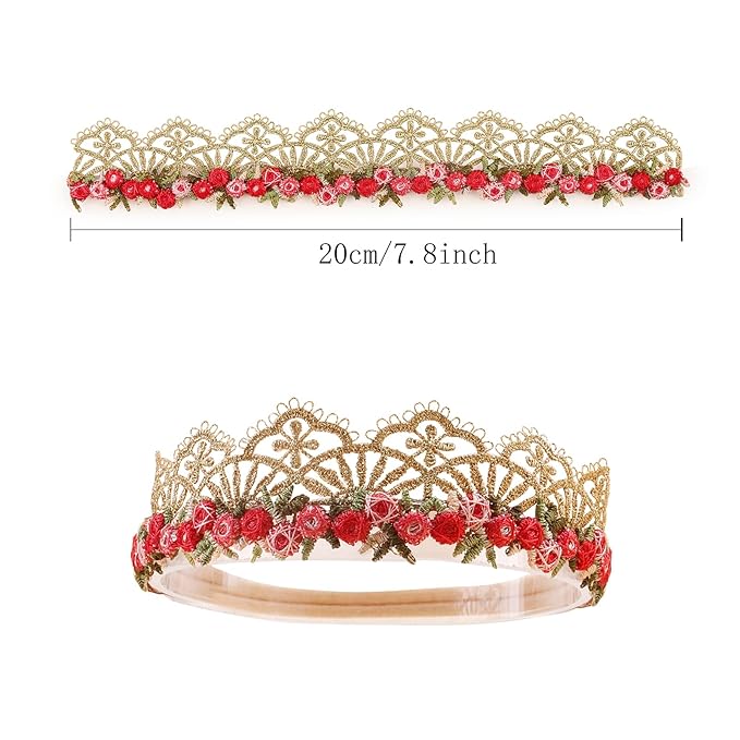 Flower Headband for Baby Girl Elastic Baby Floral Headbands Crown Hairbands Hair Accessories for Kids (088#, stretchy size)