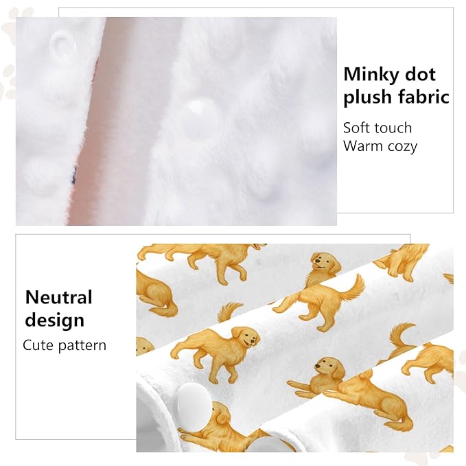 Golden Retriever Carseat Covers Baby, Winter Carseat Cover for Baby, Minky Baby Car Seat Cover for Boy & Girl, Peekaboo Opening Car Seat Canopy for Newborn, Multi Use Mom Nursing Cover