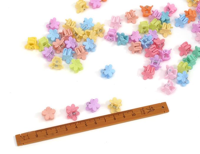 50 Pcs Colorful Mini Hair Claw Small Hair Clips Clamps Hair Accessories for Baby Girl Decorative Bun Tiny Hair Clips (Set-E)