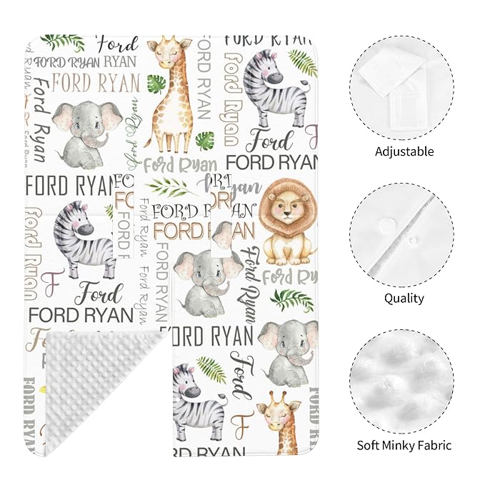 Personalized Car Seat Covers for Babies Custom Name Car Seat Canopy for Newborn Baby Boys Girls 2 in 1 Mom Nursing Breastfeeding Covers Woodland Minky Baby Carrier Covers with Peekaboo Opening