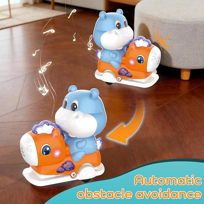 Baby Crawling Walking Toys for Toddlers with Adorable Shape, Musical Car Crawling Developmental Toys with Sounds and Lights, Ideal Gifts for Babies