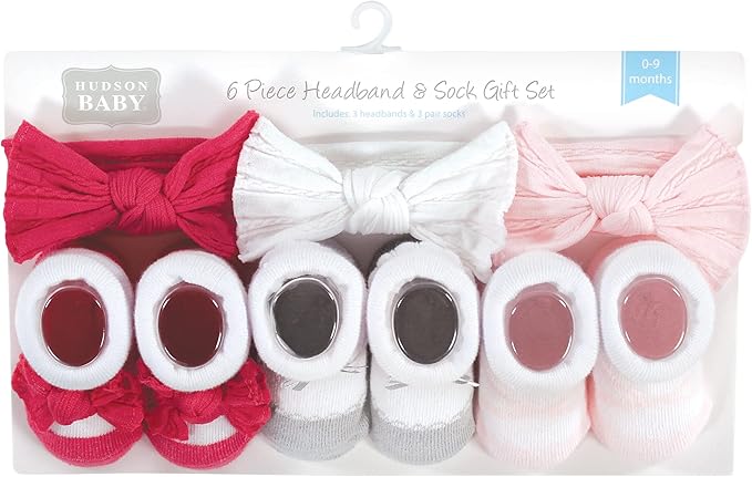 Hudson Baby Girl's Headband and Socks Giftset