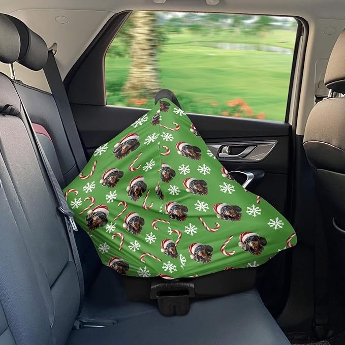 AFPANQZ Chrisatmas Candy Cat Summer Cactus Nursing Covers Breastfeeding Covers Stretchy Babies Car Seat Cover Gender Neutral Soft Breathable Infant Carseat Canopy