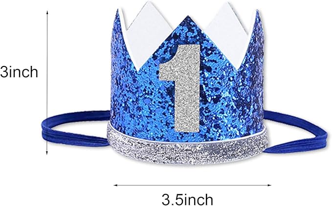 Boy Girl Birthday Crown, Prince Princess Birthday Hat Headband Tiara Crown Cake Photo Prop Party Decorations
