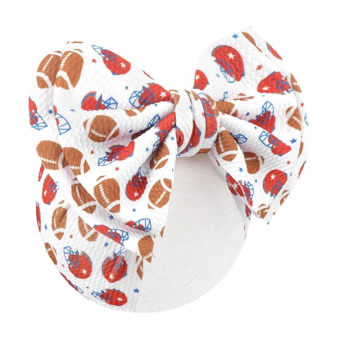 Football Baby Bow Headbands for Girls Super Bowl Infants Hair Accessories Newborn Infant Toddlers Baby Girl Football Outfit