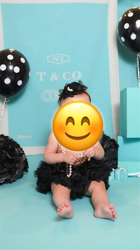 Lovely Rhinestone Unusual Angel Girls Baby Pearl Flowers Hairband Headbands (Black)