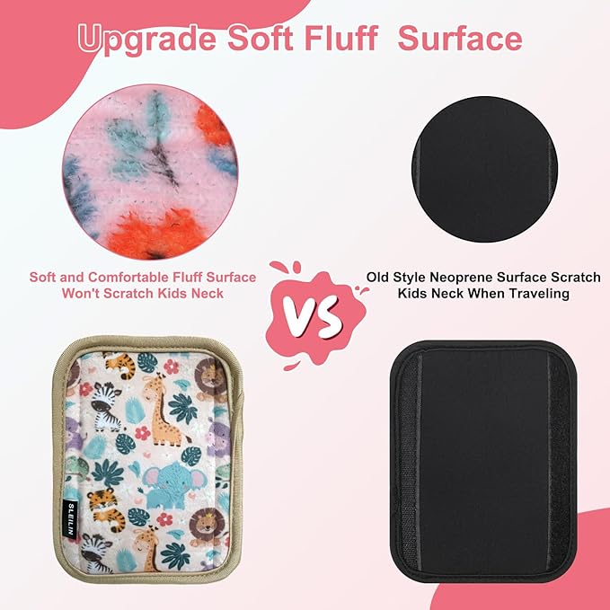 3 Pcs Car Seat Straps Shoulder Pads Suit for Kids : Ultra-Soft Child Car Seat Strap Covers, Kids Car Seat Strap Pads, Cute Plush Printed Seat Belt Covers, Hip Support, for Pushchair, Baby Stroller