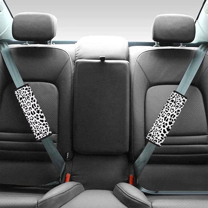 Seat Belt Cover Pad 4 Pack Seatbelt Covers Compatible with Most Car Auto Seat Belt Cover Seatbelt Shoulder Leopard Print Car Accessories Neck Protector Carseat Straps Covers