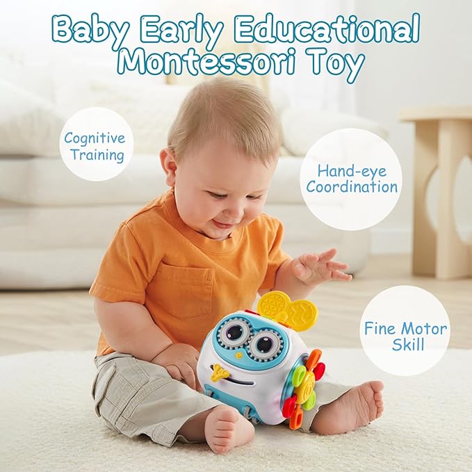 Montessori Toys for 1 Year Old: 6 in 1 Crawling Sensory Toys for Toddlers 1-3, Baby Busy Musical Educational Learning Activities Cube, Baby Boys Girls Gifts for 1 2 3 Year Old
