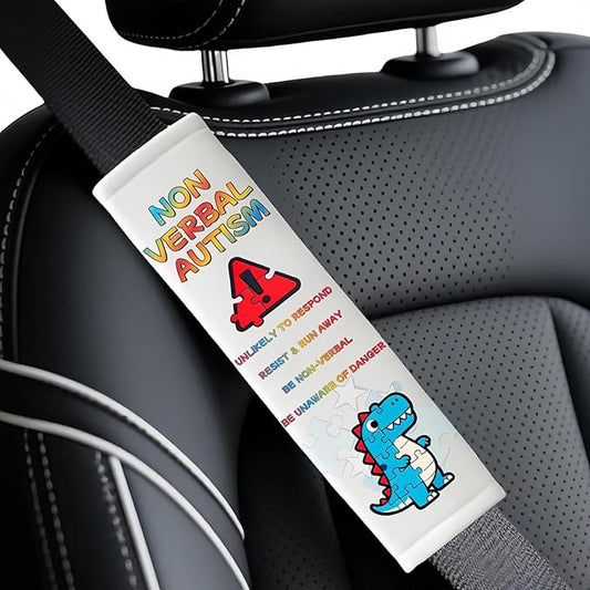 Autism Belt Covers, Car Seat Belt Covers, Sensory Friendly Design for Special Needs People, Autism Support Gift for Family Travel
