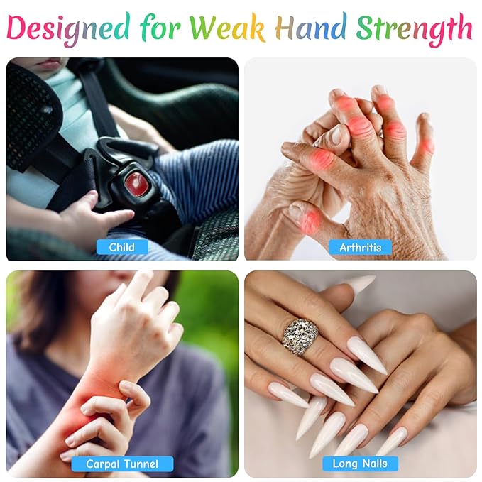 Buckle Release Tool, Easy Unbuckle Tool Button Pusher for Older Kids, Seniors, Long Nails, Quickly Unbuckle Your Kids in School Drop-Offs and Travel, Fits 5 Point Harness & All Button Buckles