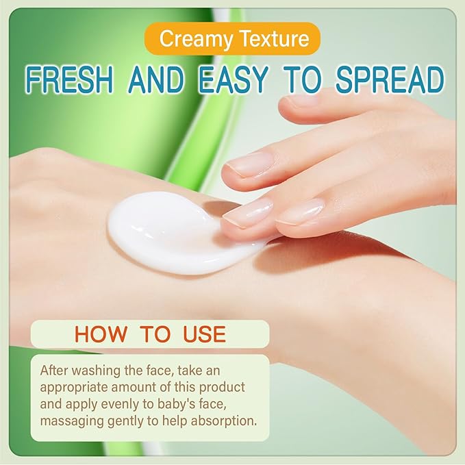PEGO Baby Moisturizing Face Cream,with Shea Butter,Chamomile,Baby Daily Cream,Body Lotion,Moisturizes Sensitive Skin,Lightweight & Non-Greasy,For Newborn, Infants,Kids and More100ml/3.38oz
