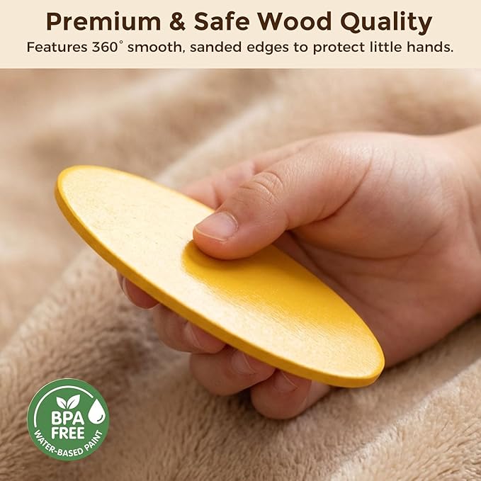 LovesTown Wooden Pattern Blocks Montessori Toys for Toddler Kids Open Ended Shape Puzzles Educational Tangram Preschool Learning Toy with 60 Cards 36 PCS
