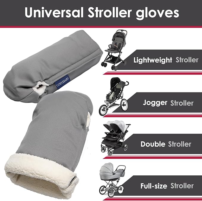 Universal, Weather-Proof, Warm Stroller Footmuff | Extendable Winter Cover | Adjustable Buckle | Stroller Bunting Bag | CosyDiary Stroller Accessories | Stroller Cover