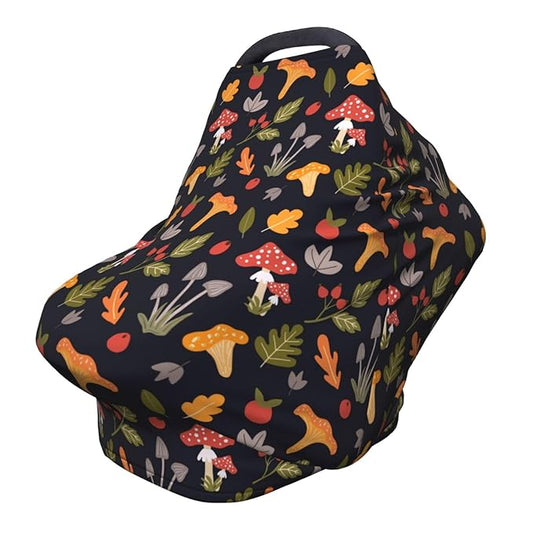 Mushroom Baby Car Seat Covers Multi-use Carseat Canopy for Boys and Girls Stretchy Infant Carseat Cover Shower Gifts