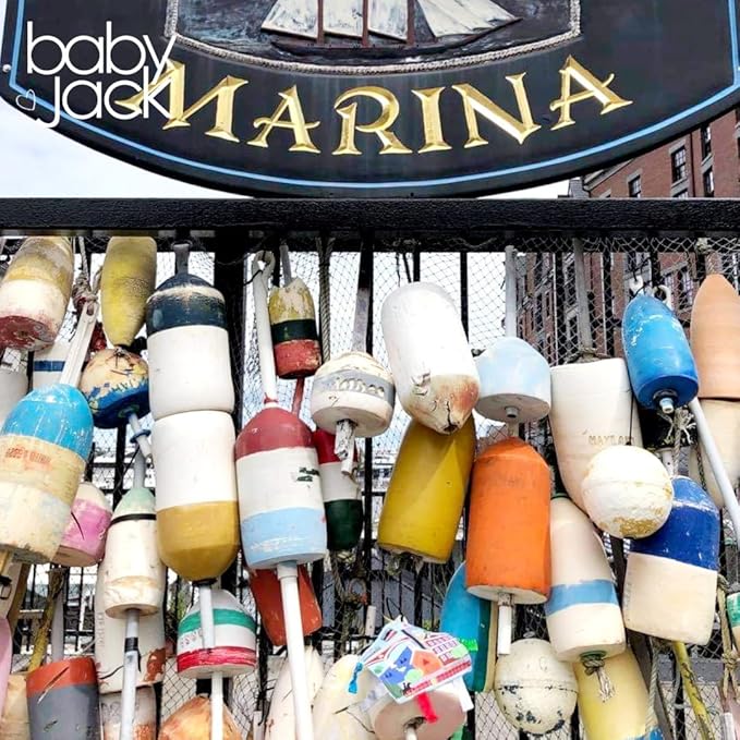 Baby Jack & Co 8x8” Learning Lovey Boston Massachusetts Tag Toys for Babies - Baby Crinkle Toys - Soft & Safe - Learn USA Cities and Shapes - Ideal Baby Toy & Gift BPA Free w/Stroller Clip
