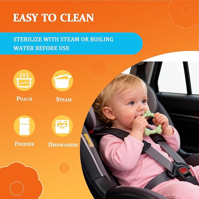Easter Baby Teething Toys Baby Essentials & Infant Toys Silicone Teether for Babies 0 3 6Months Baby Chew Toys Newborn Learning Developmental Teether Relief Toys with 3pack Baby Toys Gifts Box