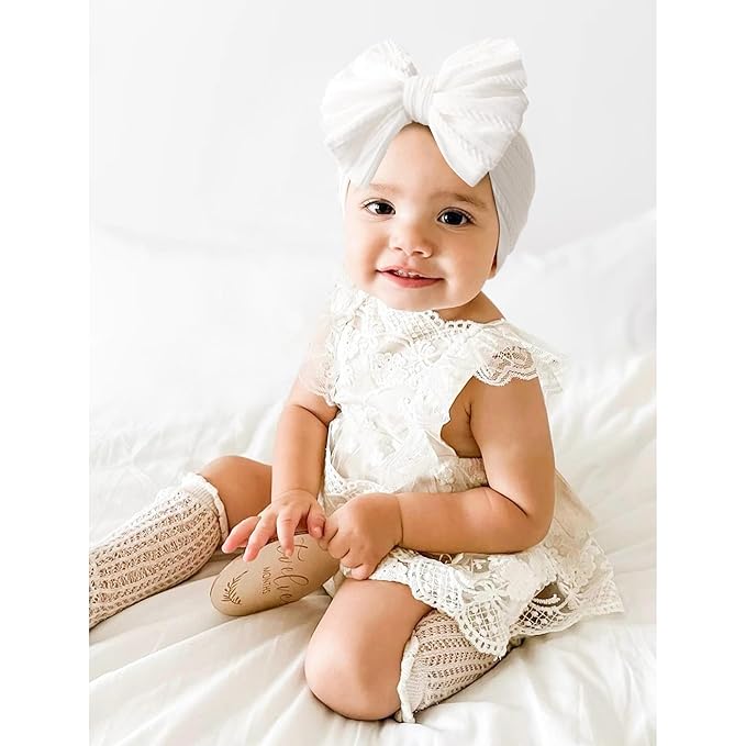 Niceye Handmade Baby Headbands Soft Stretchy Nylon Hair Bands with Bows for Newborn Infant Baby Toddler