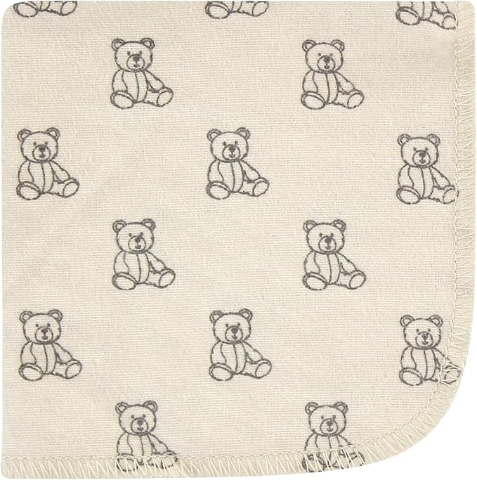 Hudson Baby Unisex Baby Flannel Cotton Washcloths, Teddy Bears 10 Pack, One Size