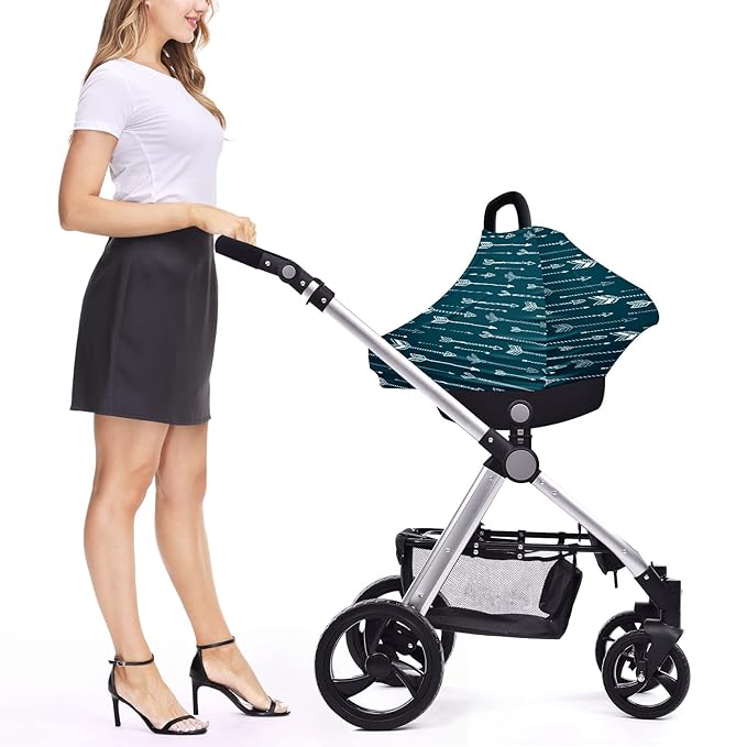 Baby Car Seat Stroller Covers Indian Arrows Nursing Cover Breastfeeding Scarf Soft Breathable Stretchy Coverage Carseat Canopy Cover for Boys and Girls Soft Breathable Multi Use