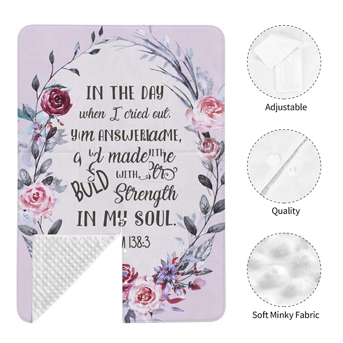 Psalm 138 3 in The Day When I Cried Out Baby Car Seat Cover & Nursing Cover - Breathable Stretch Fabric Multi-Use for Breastfeeding, Stroller Sunshade, Shopping Cart Cover