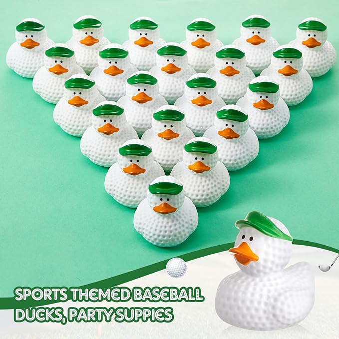 Deekin Rubber Ducks 2 Inch Bulk Sport Party Favors for Team Events Decorations Birthday Party Supplies Club Player Gift(24 Pcs,Golf)