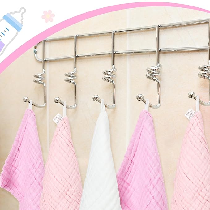 Peryiter 8 Pack Baby Bath Towels and Wash Cloth Set Muslin Hooded Soft 100% Cotton Baby Hooded Bath Towel Absorbent Towels Cloths for Babies, Infant, Toddler and Kids Newborn(Pink Series)