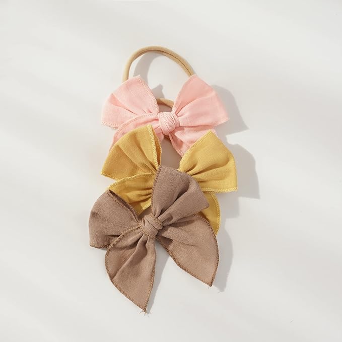 Niceye Baby Girl Bows and Headbands, Stretchy Nylon Hairbands Hair Bows for Newborns, Infants, Toddlers - Handmade Baby Hair Accessories for Girls
